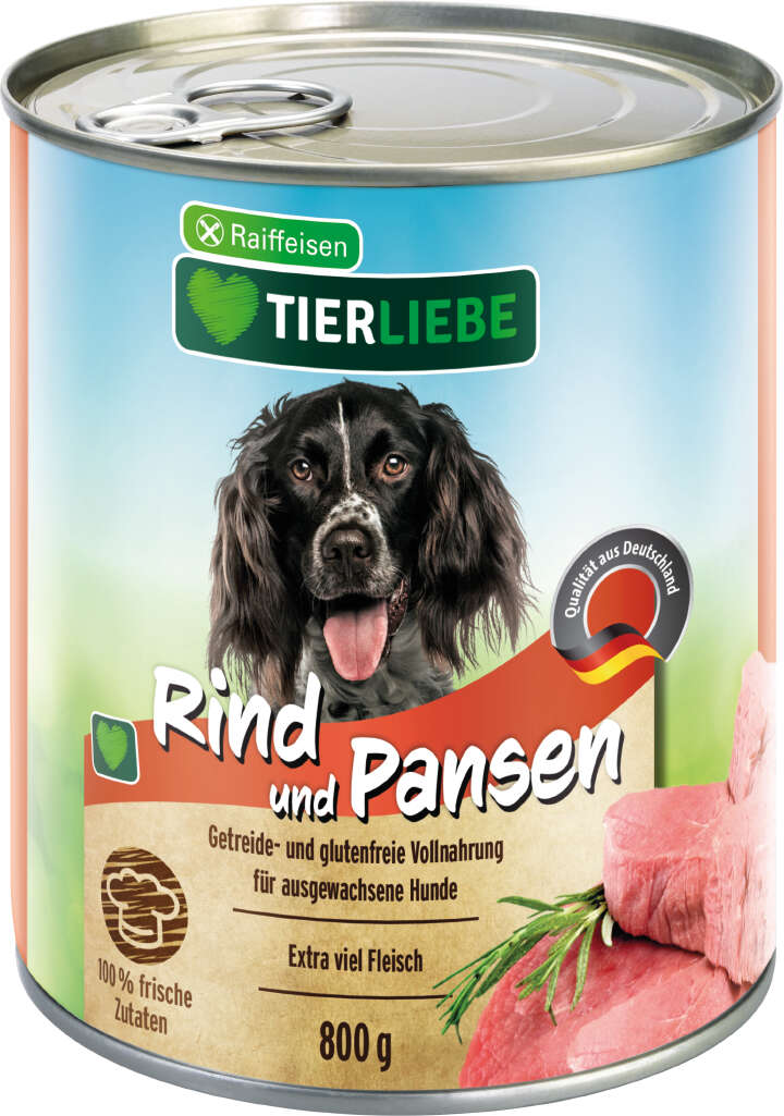 TIERLIEBE Hunde-Nassfutter Rind+Pansen